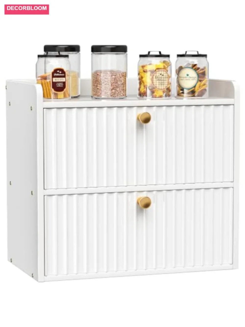 2-Tier Bamboo Bread Box Airtight Kitchen Storage with Magnetic Latch